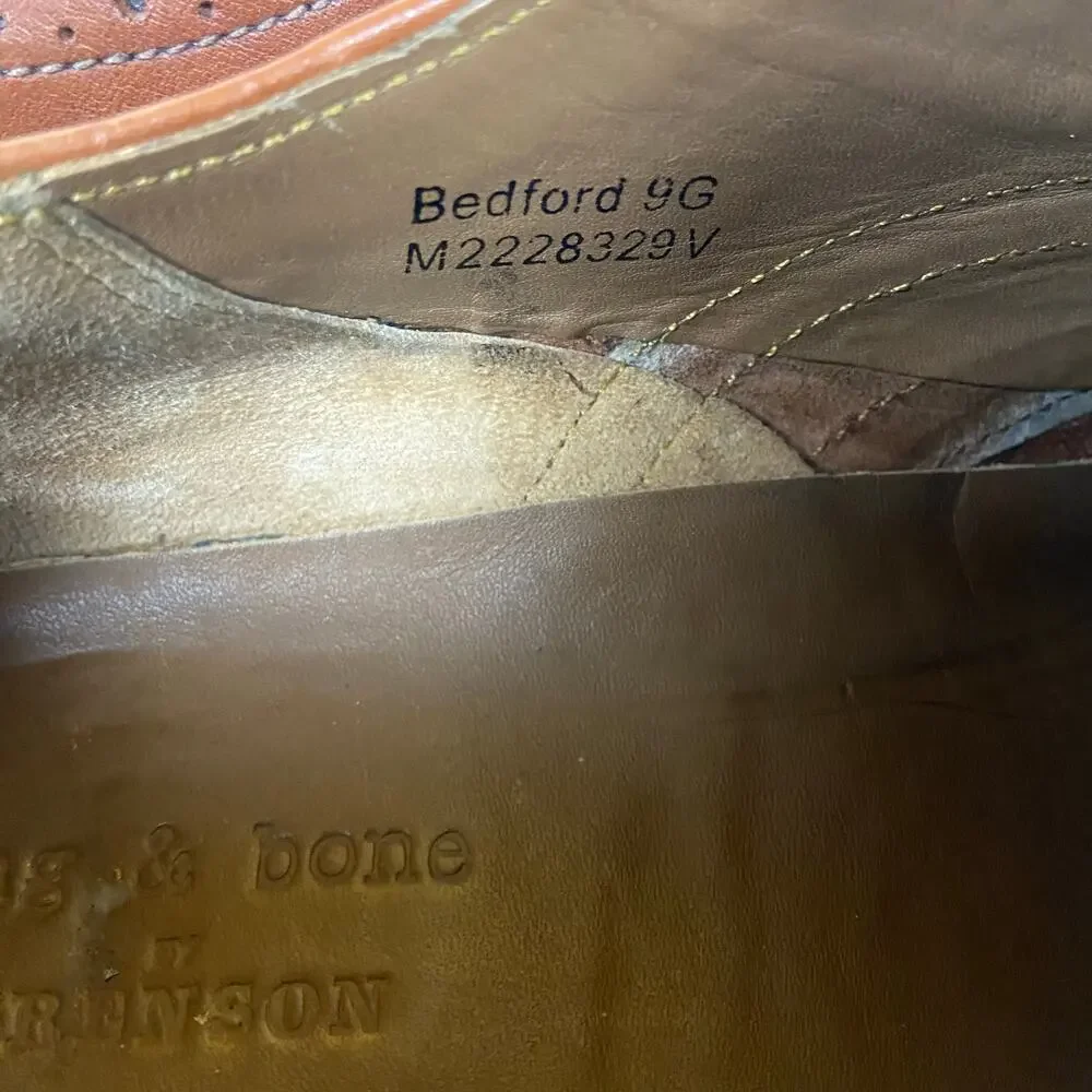 Rag & Bone X Grenson Men's Bedford Wingtip Brogue Derby Shoes Size 9